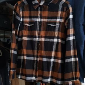 Patagonia womens flannel browns and blacks